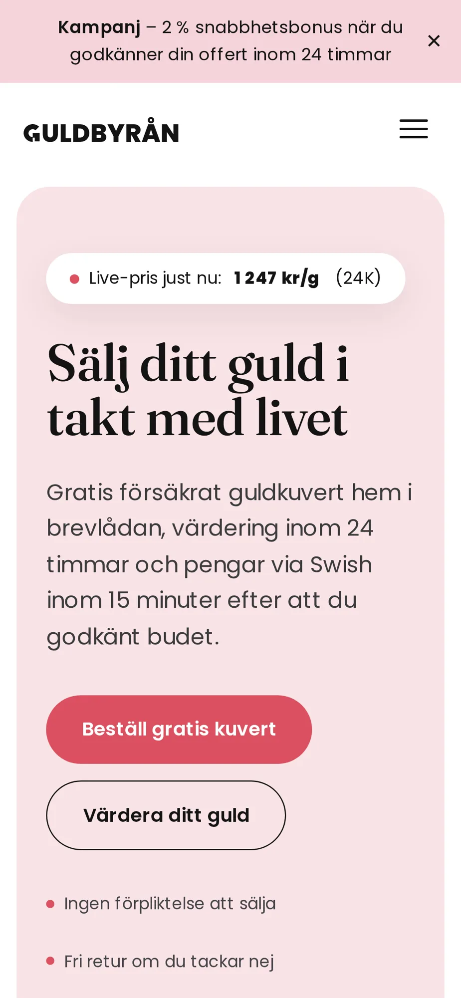 Guldbyrån i mobilvy